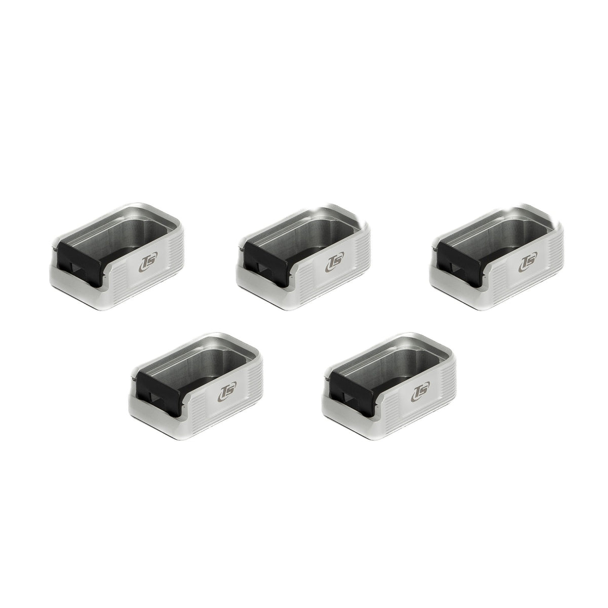CZ Shadow 2, CZ 75 & SP-01 Alu Magazinbodenplatten TS - Set mit 5 Stk. | +2 Patronen