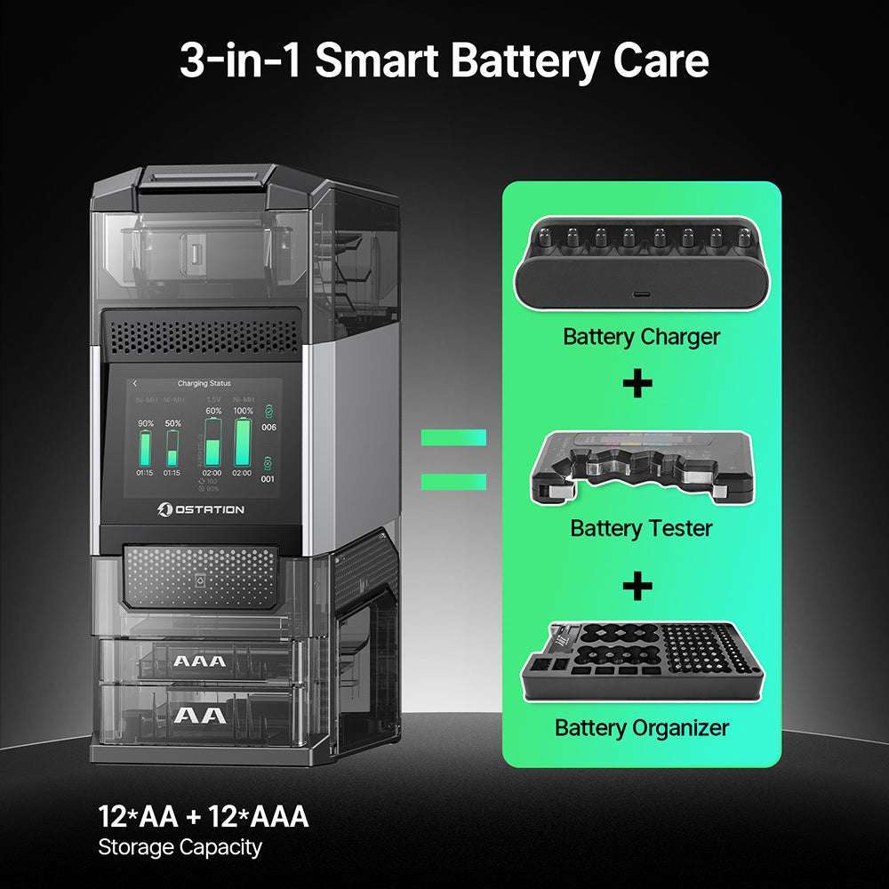 Olight Ostation 2 Pro | smarter AA/AAA-Batterieladegerät | 3-in-1