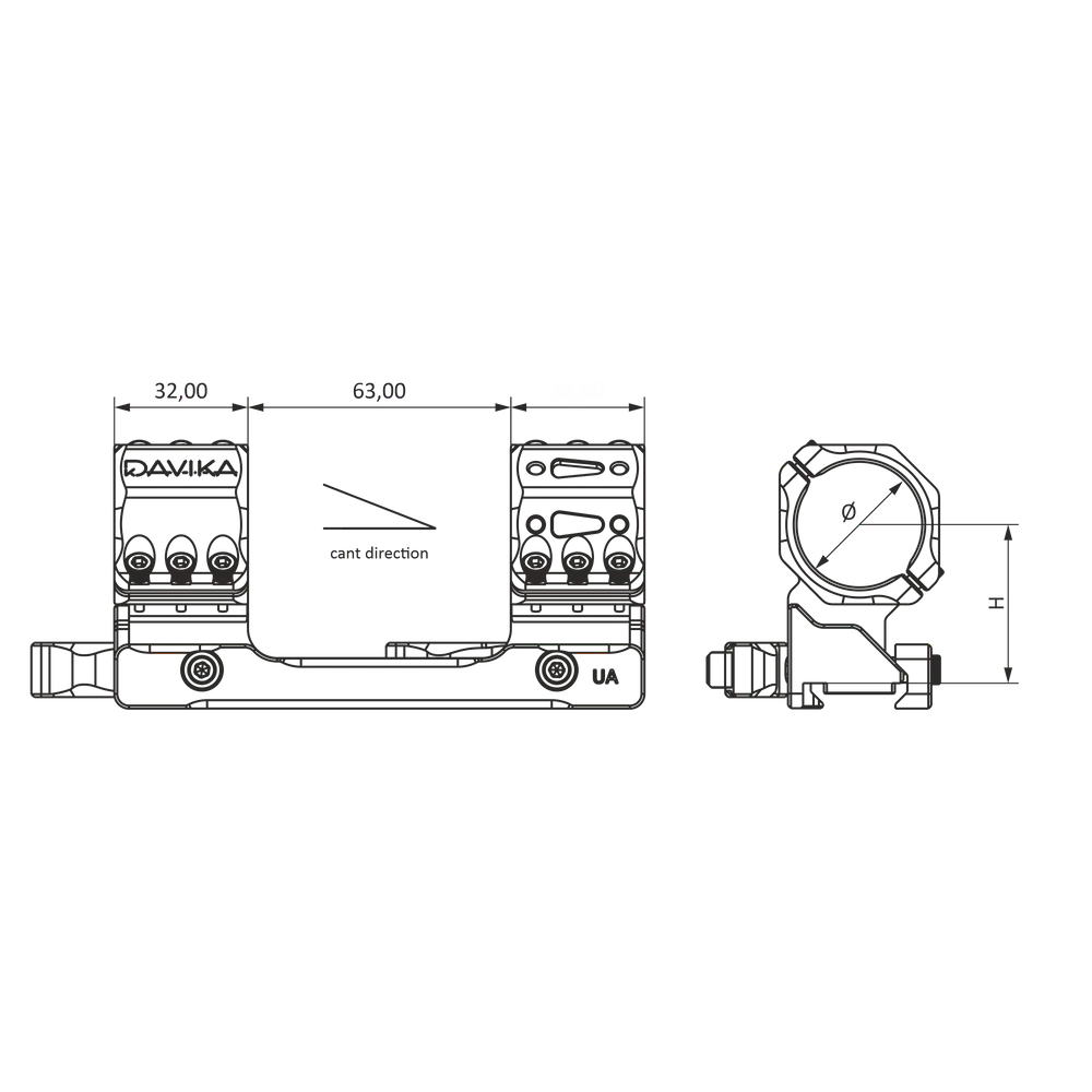 34 mm zielfernrohrmontage | Picatinny QD Ergo-Basis