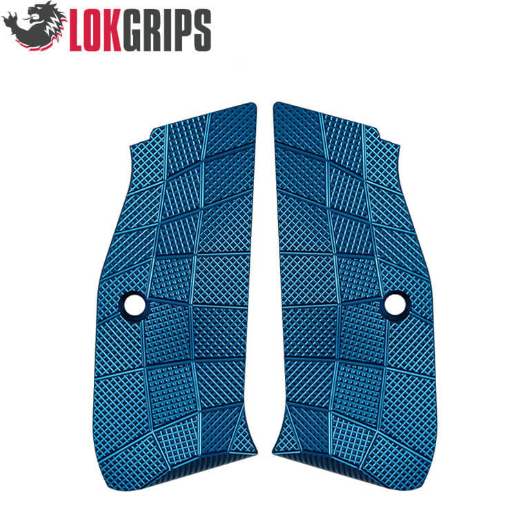 CZ 75 P-01, CZ 75 Compact Alu-Griffschalen | Gridlok blau