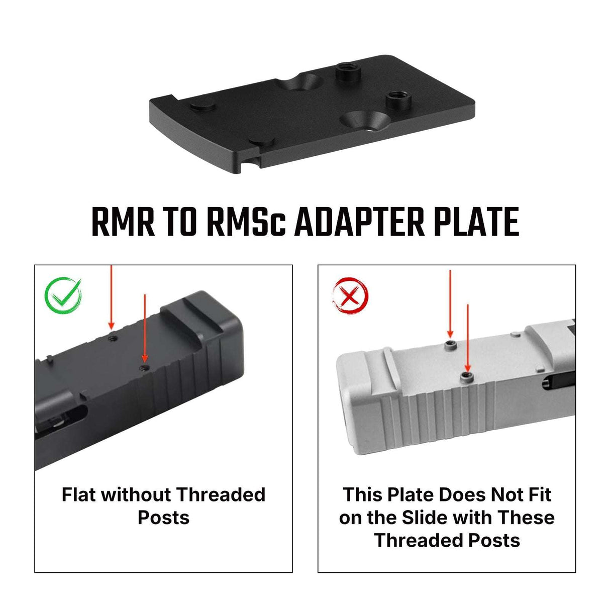 Footprint-Adapter | von Trijicon RMR zu Shield RMSc & K-series Footprint
