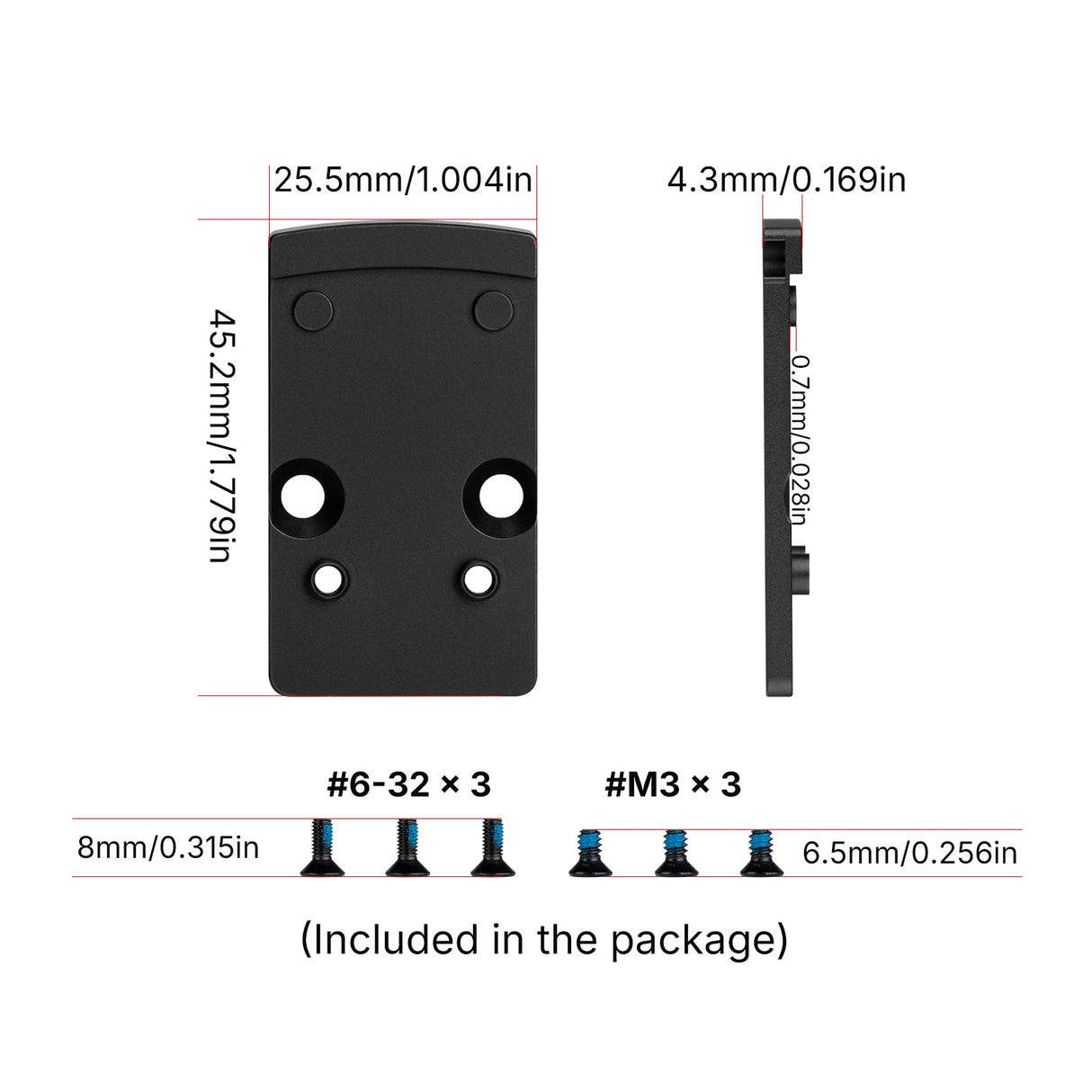 Footprint-Adapter | von Trijicon RMR zu Shield RMSc & K-series Footprint