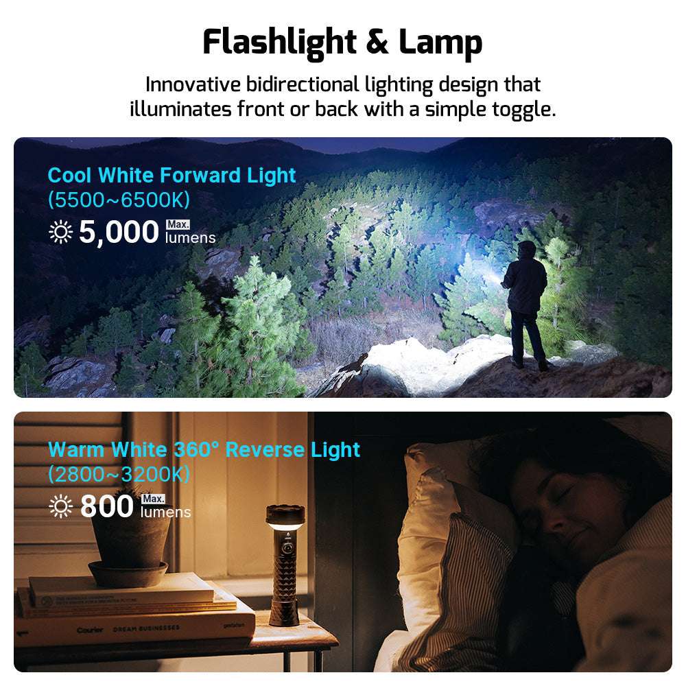Olight Prowess | Taschenlampe mit bidirektionaler Beleuchtung | 5.000 lm
