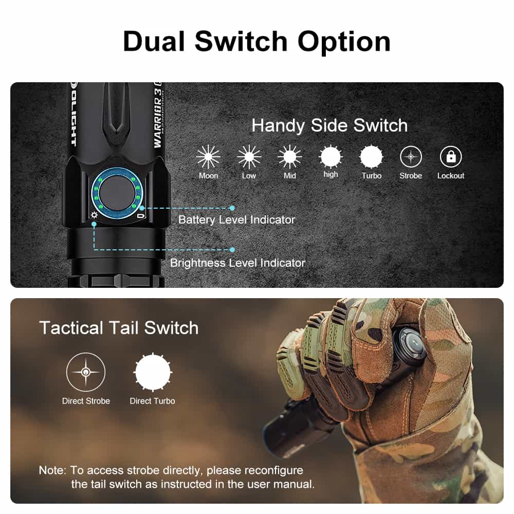 Olight Warrior 3S | taktische Taschenlampe | 2.300 lm